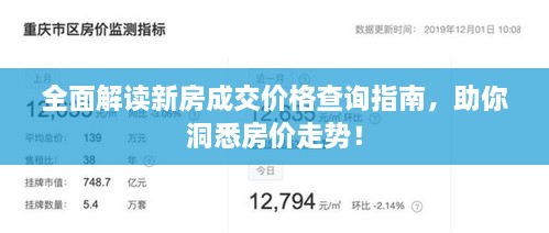 全面解讀新房成交價(jià)格查詢指南，助你洞悉房?jī)r(jià)走勢(shì)！