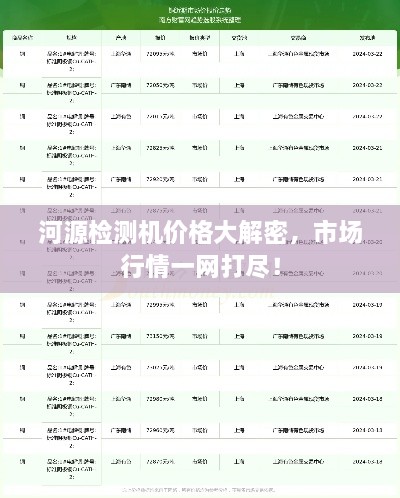 河源檢測機(jī)價(jià)格大解密，市場行情一網(wǎng)打盡！
