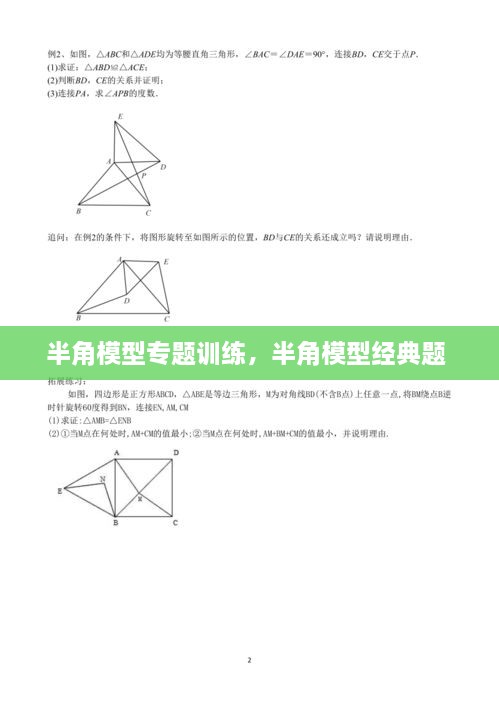 半角模型專題訓練，半角模型經典題 