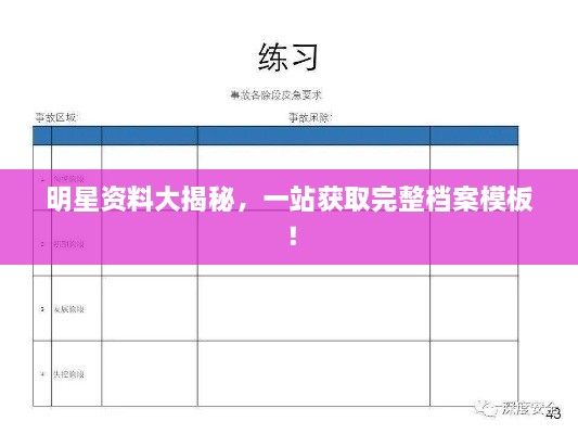 明星資料大揭秘，一站獲取完整檔案模板！