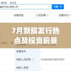 7月新股發(fā)行熱點(diǎn)及投資前景深度解析，上市股票一覽