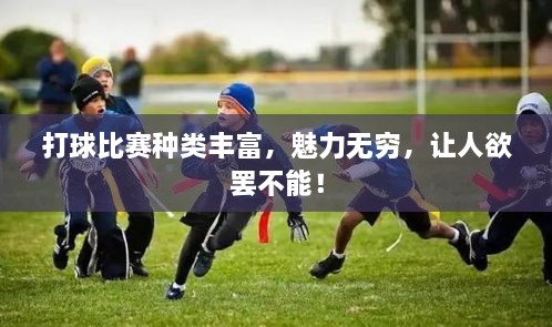 打球比賽種類豐富，魅力無窮，讓人欲罷不能！