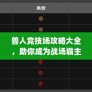 獸人競技場攻略大全，助你成為戰(zhàn)場霸主！