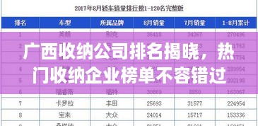 廣西收納公司排名揭曉，熱門(mén)收納企業(yè)榜單不容錯(cuò)過(guò)！