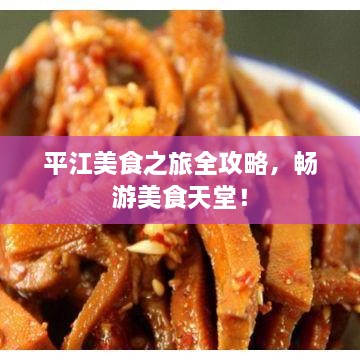 平江美食之旅全攻略，暢游美食天堂！