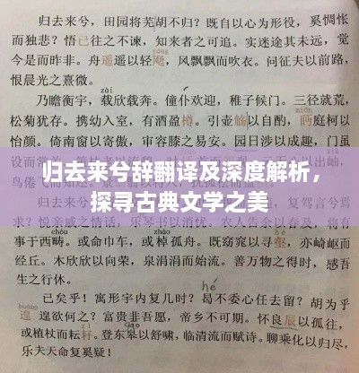 歸去來兮辭翻譯及深度解析，探尋古典文學(xué)之美