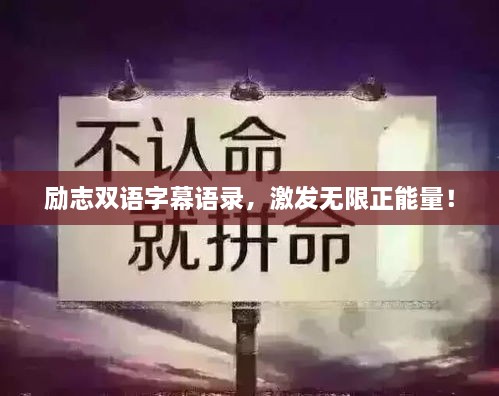 勵(lì)志雙語(yǔ)字幕語(yǔ)錄，激發(fā)無(wú)限正能量！