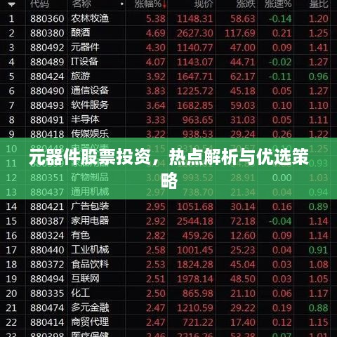 元器件股票投資，熱點解析與優(yōu)選策略