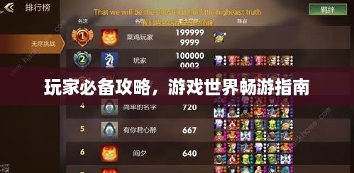 玩家必備攻略，游戲世界暢游指南