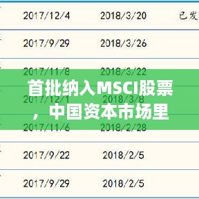 首批納入MSCI股票，中國資本市場里程碑事件揭曉！