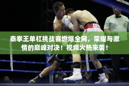 泰拳王單杠挑戰(zhàn)賽燃爆全網(wǎng)，榮耀與激情的巔峰對決！視頻火熱來襲！
